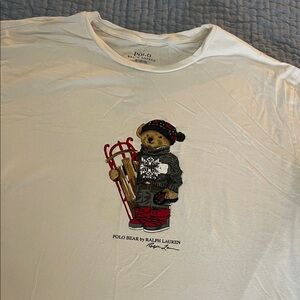 Ralph Lauren White Tee with Polo Bear and Sled